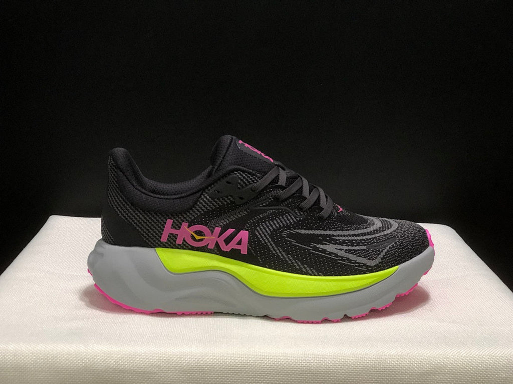 HOKA Arahi 8 Running Shoes, Black and Neon in Yellow - product image from the listing.