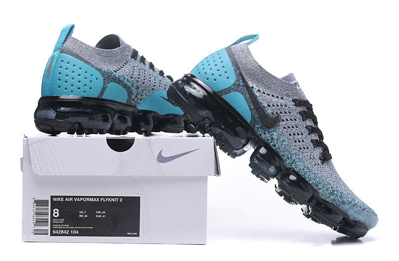 Nike Air VaporMax Flyknit 2 Sneakers in Gray Teal 942842-104 - product image from the listing.