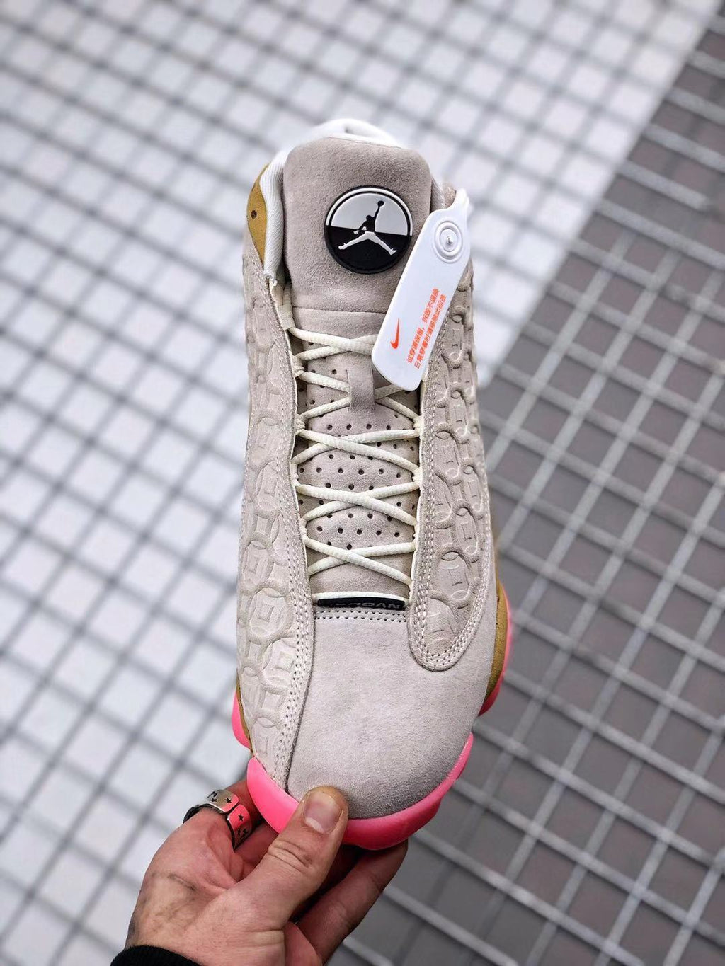 Air Jordan 13 CNY Sneakers in White, in Gold and Pink - product image from the listing.