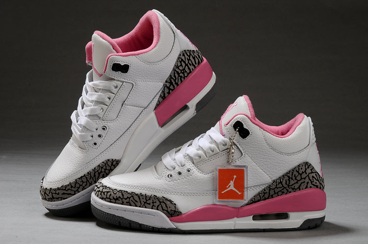 Air Jordan 3 High-Top Sneakers White Pink - product image from the listing.