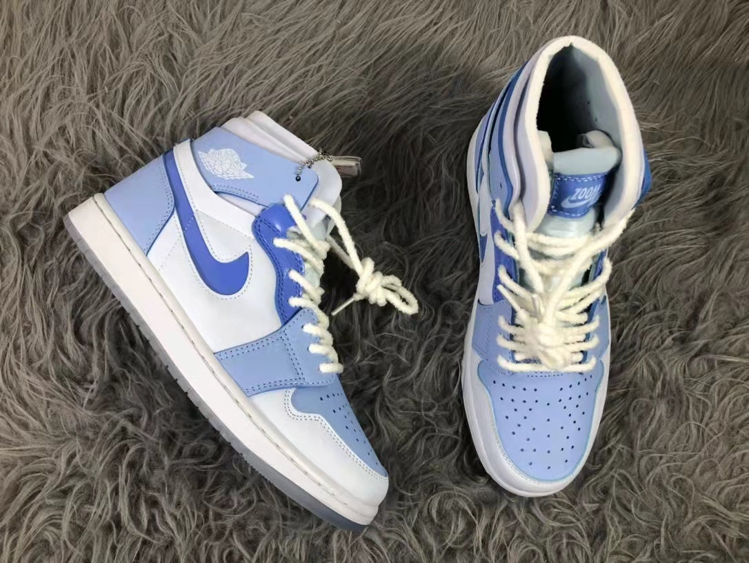 Air Jordan 1 Zoom CMFT High-Top Sneakers Blue White - product image from the listing.