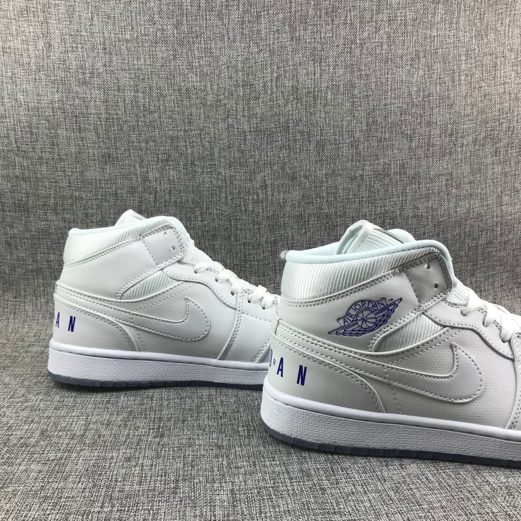 White Sneakers with Translucent Outsole - Air Jordan 1 Mid - product image from the listing.