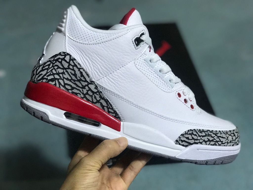 White Red Elephant Print Sneakers - Jordan 3 Retro - product image from the listing.