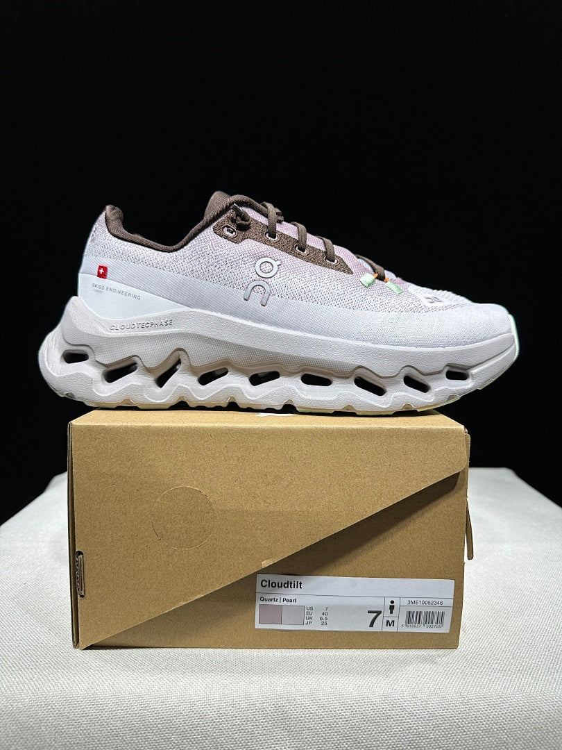 On Cloudtilt Sneakers in Blush in Pink and Pearl White - product image from the listing.