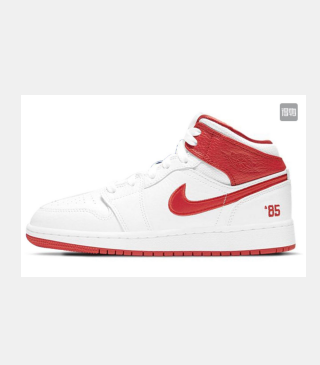 85 High-Top Sneakers in Red and White DH0200 - product image from the listing.