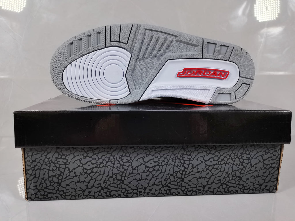 Air Jordan 3 Retro Grey and Orange Sneakers - product image from the listing.