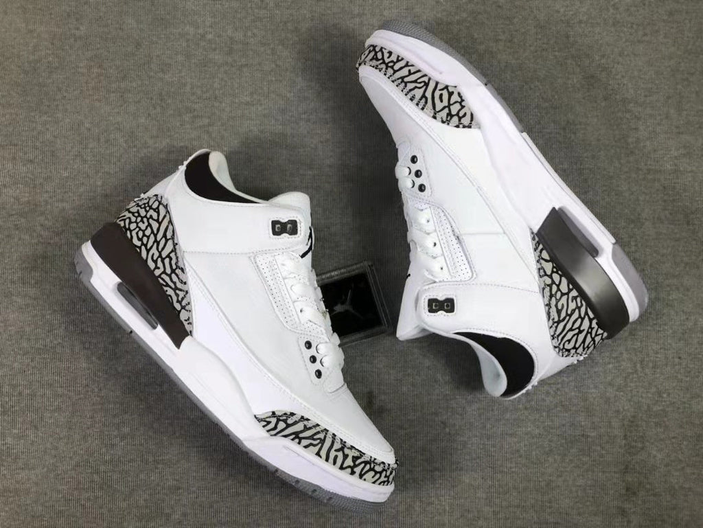 Air Jordan 3 Women's White Brown Sneakers DH3434-110 - product image from the listing.