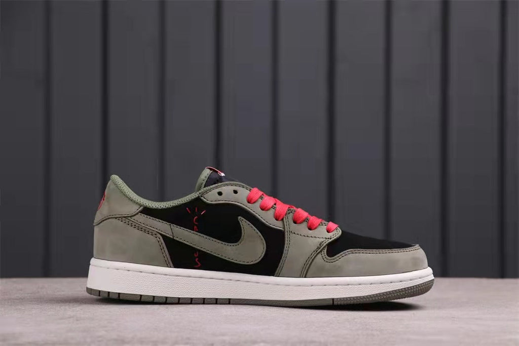 Jordan 1 Low Travis Scott Sneakers in Black Grey White CQ4277-008 - product image from the listing.