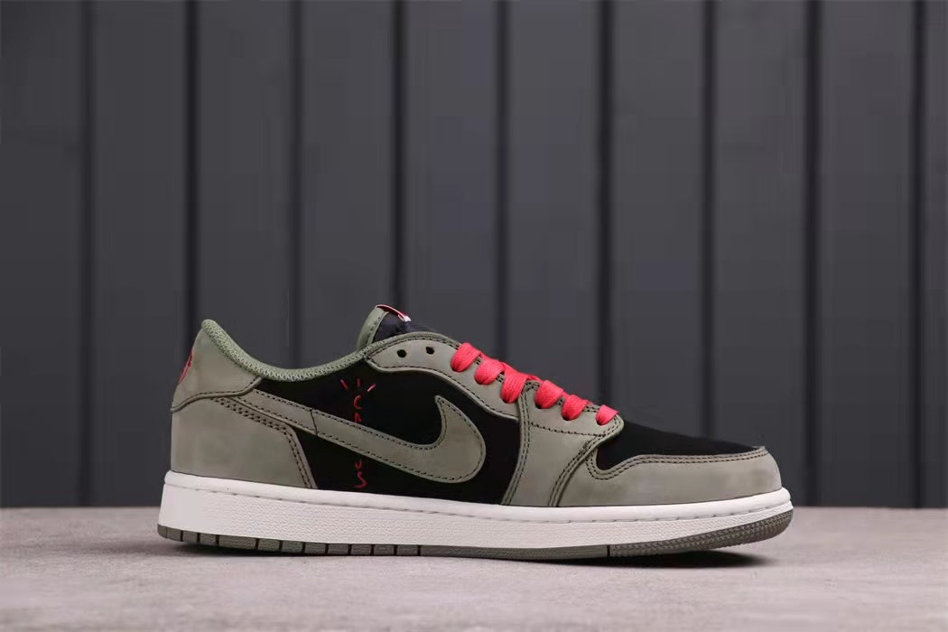 Jordan 1 Low Travis Scott Sneakers in Black Grey White CQ4277-008 - product image from the listing.
