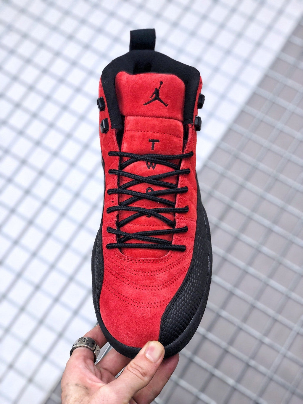 Air Jordan 12 Reverse Flu Game Red Black CT8013-602 - product image from the listing.