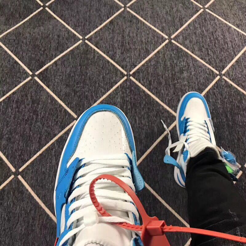 Air Jordan 1 High Sneakers in Off-White University Blue - product image from the listing.