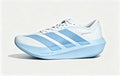 Adidas Adizero Evo SL Running Shoes in White and Light Blue - product image from the listing.