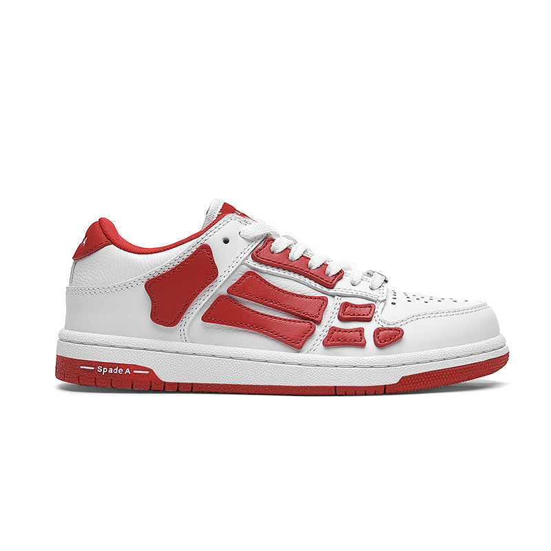 White Low-Top Sneakers in and Red MFS003-124 - product image from the listing.