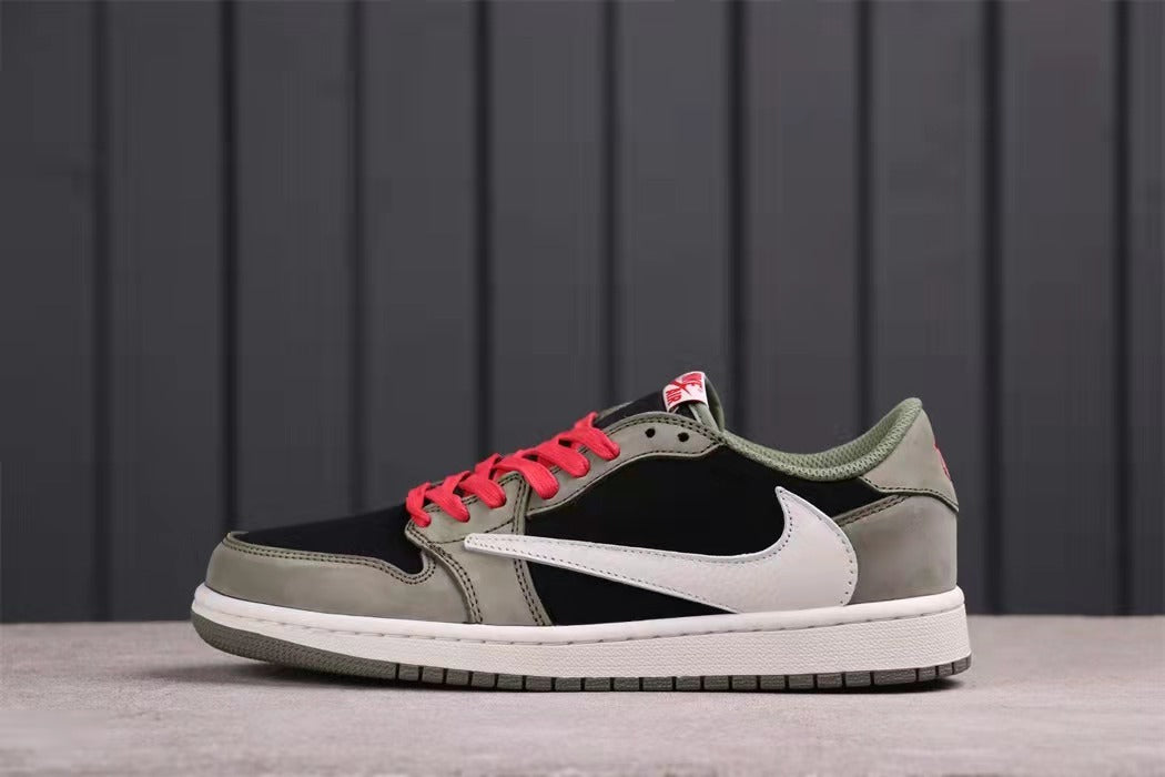 Jordan 1 Low Travis Scott Sneakers in Black Grey White CQ4277-008 - product image from the listing.