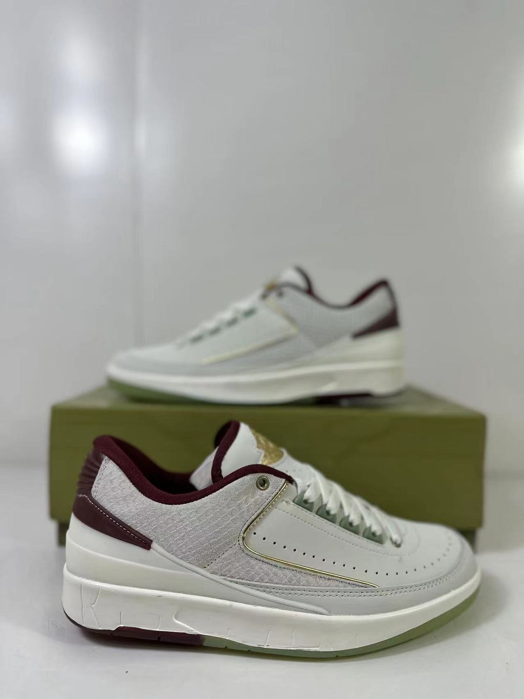 Air Jordan 2 Low White Red FJ3468-100 Sneakers - product image from the listing.