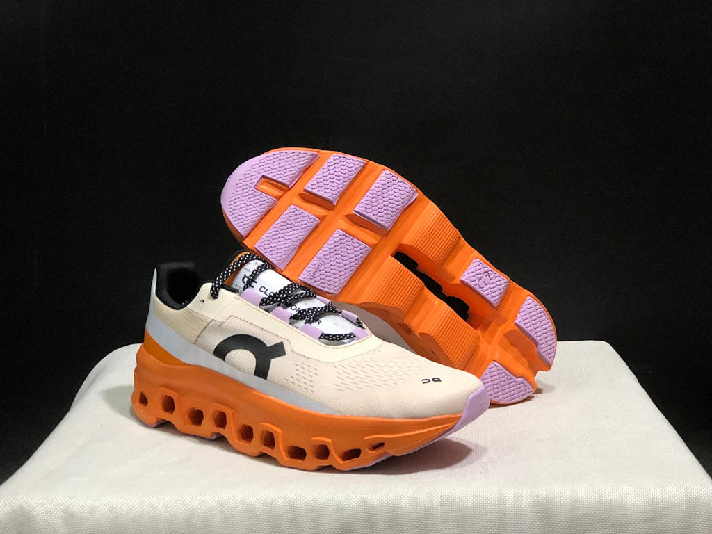 Yellow Tan and Orange On Cloudmonster Running Shoes - product image from the listing.