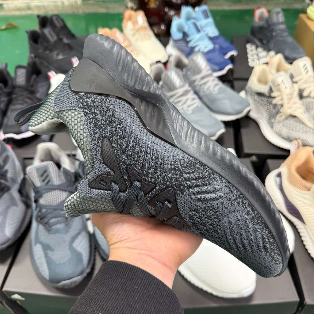 Dark Gray Green adidas AlphaBounce HPC Sneakers - product image from the listing.