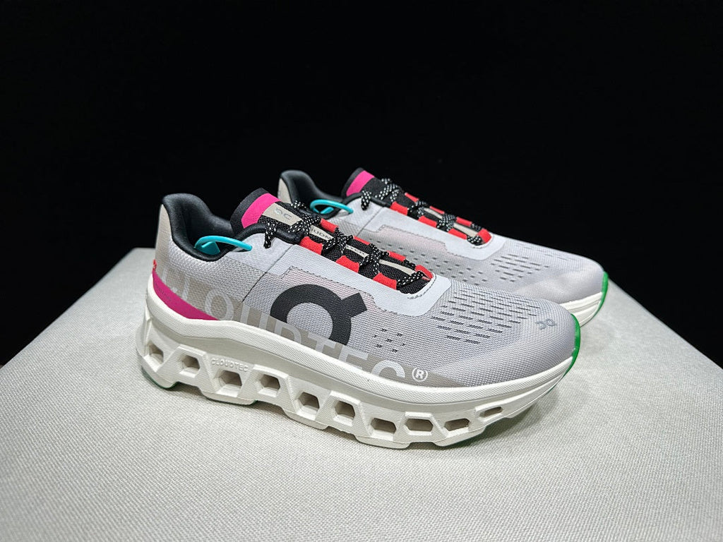 Gray and Brown On Cloudmonster Running Shoes - product image from the listing.