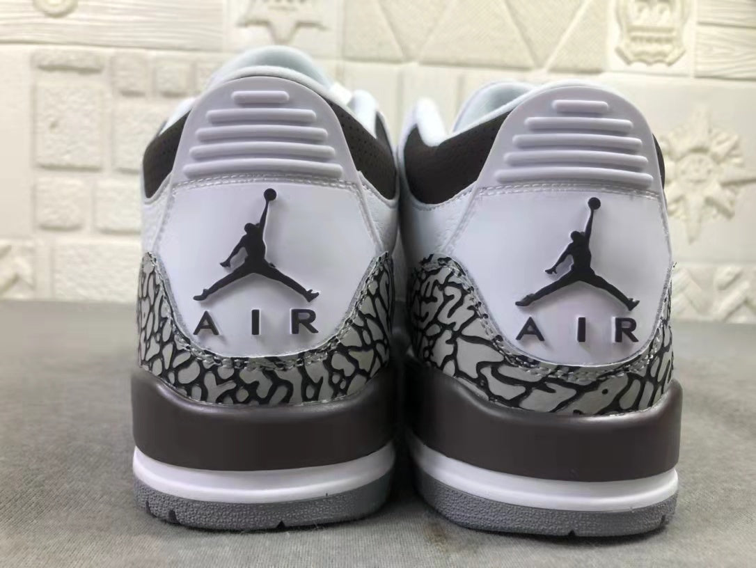 Air Jordan 3 Women's White Brown Sneakers DH3434-110 - product image from the listing.