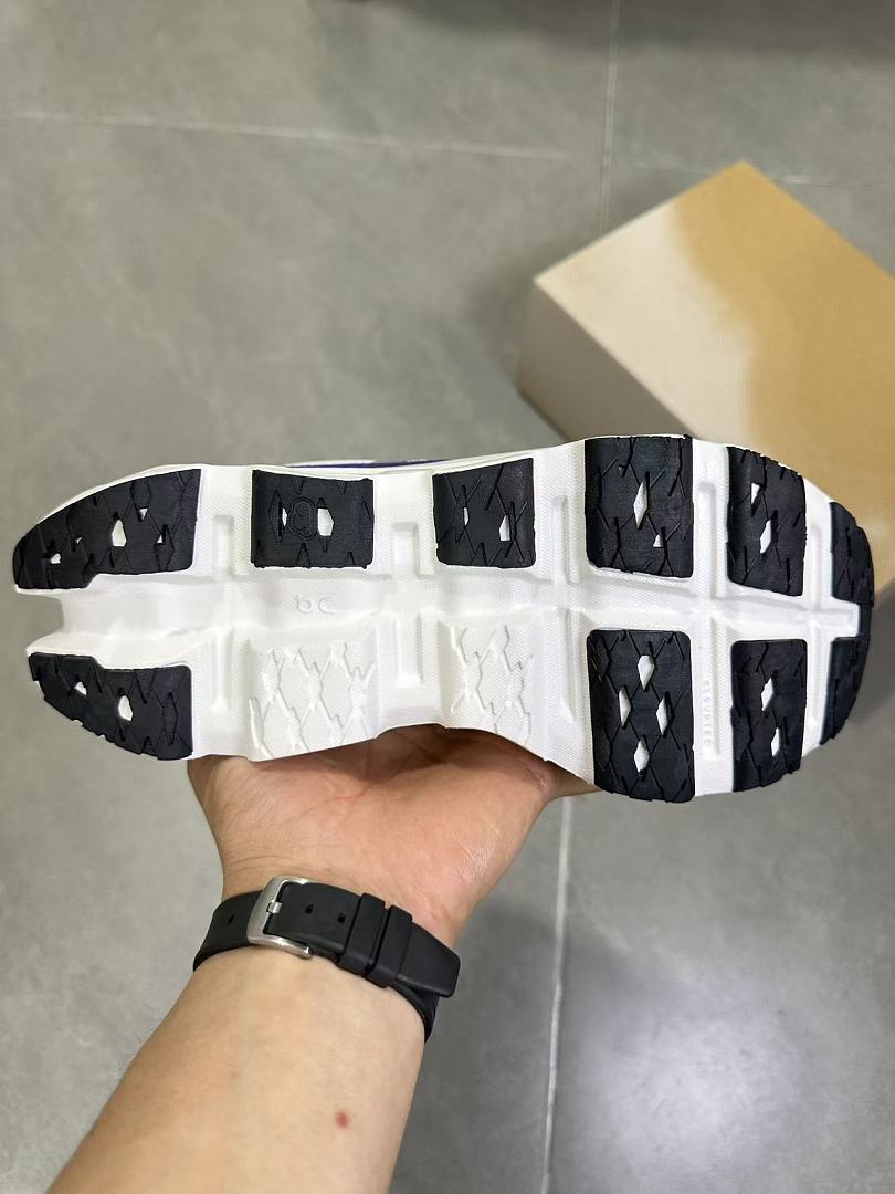 White and Purple On Running Sneakers - product image from the listing.