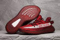 Yeezy 350 V2 Burgundy Zebra Sneakers in Knit - product image from the listing.