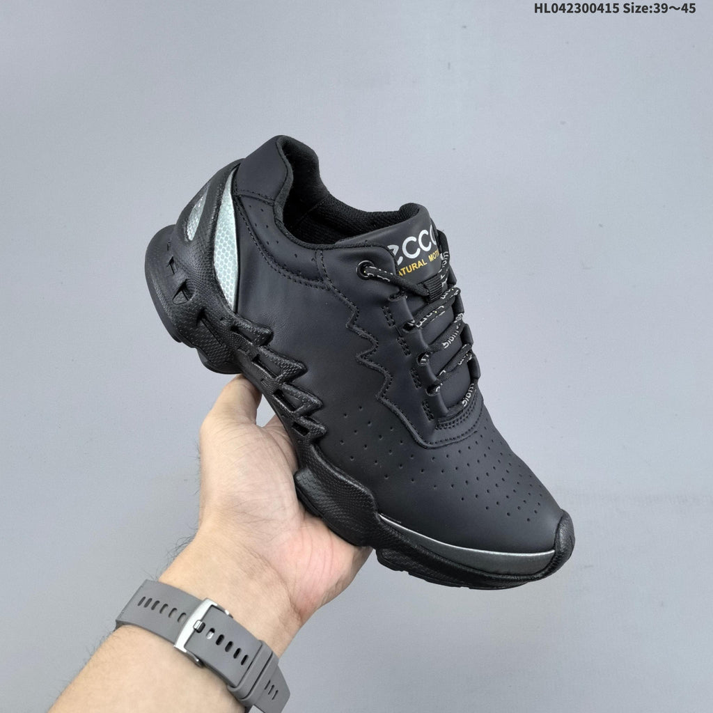 Men's ECCO Black Perforated Lace-Up Sneakers - product image from the listing.