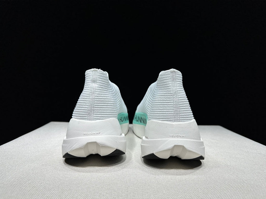 On Cloudboom Strike LS Running Shoes in White Light Green - product image from the listing.