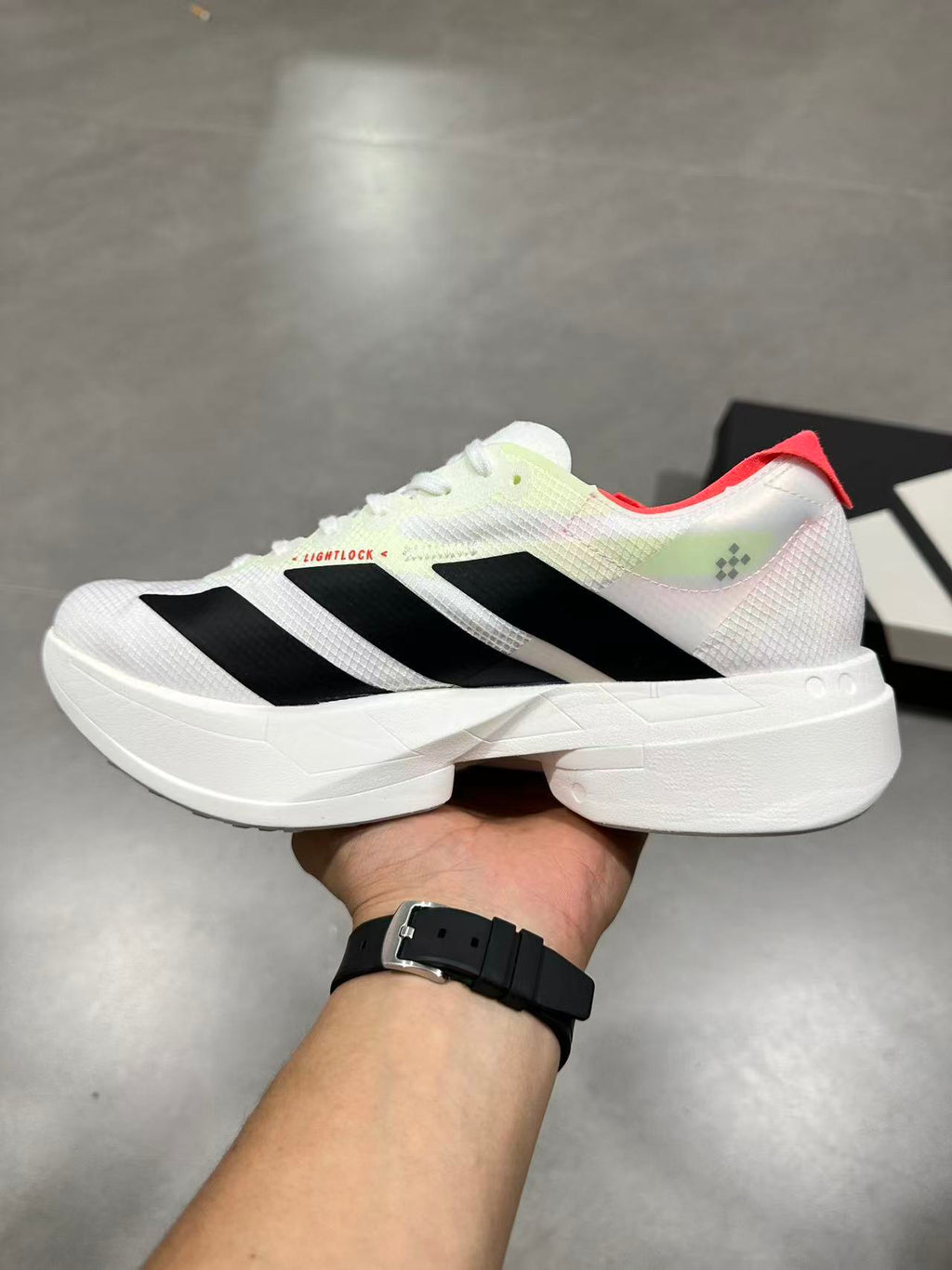 Adidas Adizero Lightstrike Pro Running Shoes in White Black - product image from the listing.