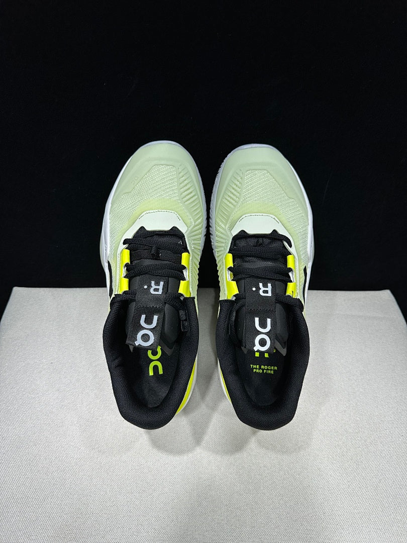 On The Roger Pro Fire Clay Tennis Sneakers, in Lime and Black - product image from the listing.