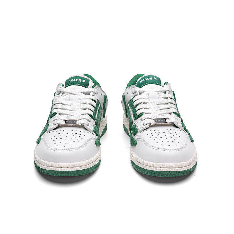 White Low-Top Sneakers in and Green MFS003-114 - product image from the listing.