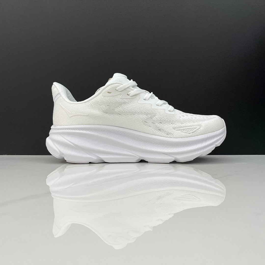 HOKA Clifton 9 Running Sneakers in White - product image from the listing.