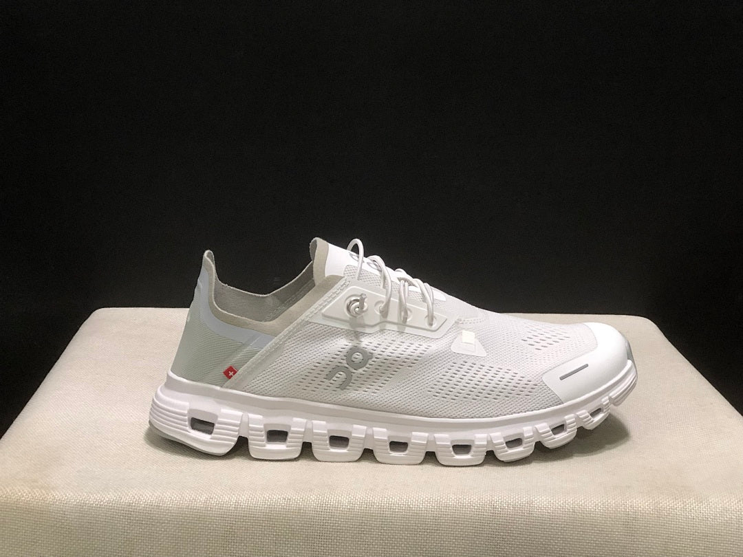 On Cloud 6 Coast Sneakers, in White and Gray - product image from the listing.