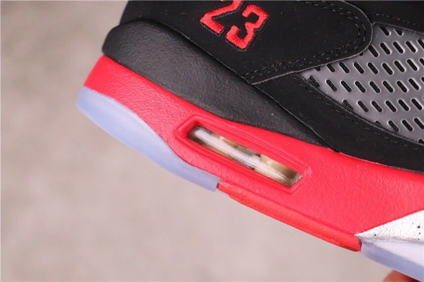 Air Jordan 5 Top 3 Sneakers Black Red Purple - product image from the listing.