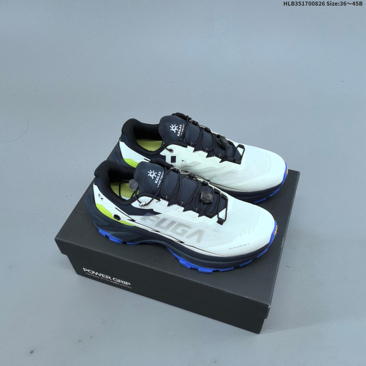 Kailas Fuga EX3 BOA Trail Running Shoes, in White and Navy - product image from the listing.
