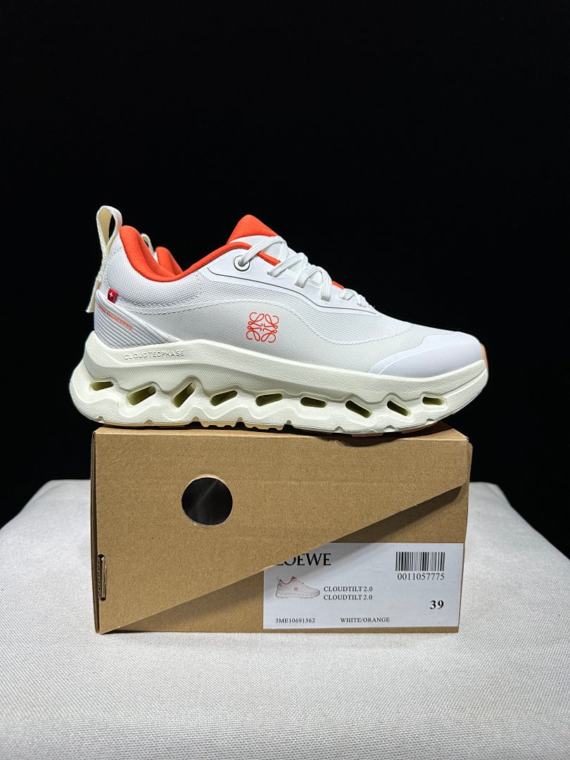 On x LOEWE Cloudtilt 2.0 Sneakers in White Orange - product image from the listing.