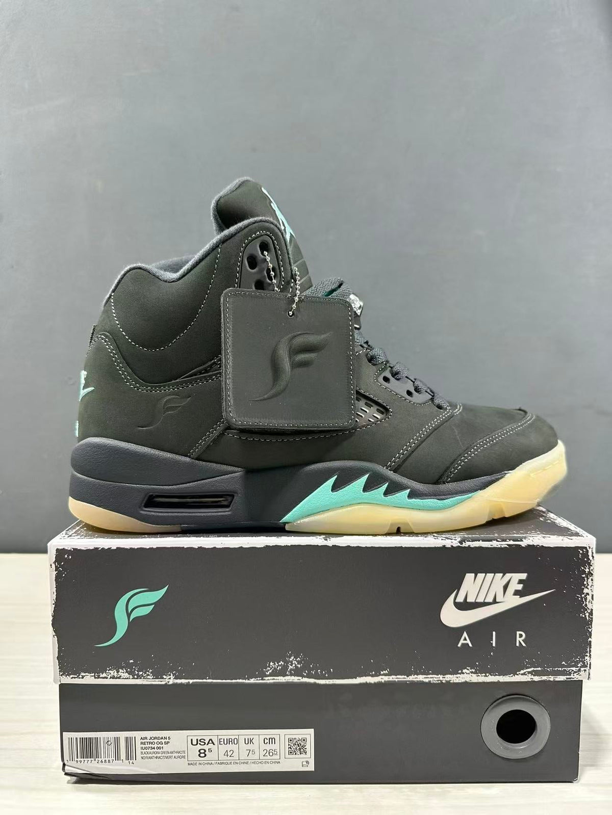 Air Jordan 5 Aqua Black Sneakers IU0734-001 - product image from the listing.