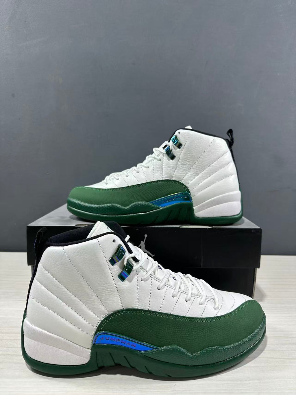 Air Jordan 12 Bucks White Green CT8013-103 Sneakers - product image from the listing.