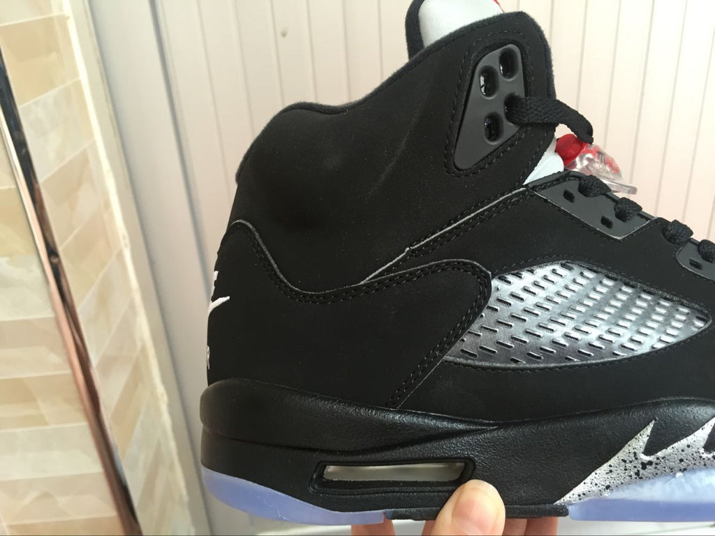 Air Jordan 5 High-Top Sneakers in Black Silver - product image from the listing.
