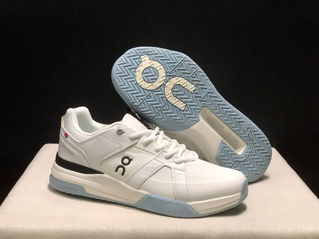 On The Roger Clubhouse Pro Sneakers in White Light Blue - product image from the listing.