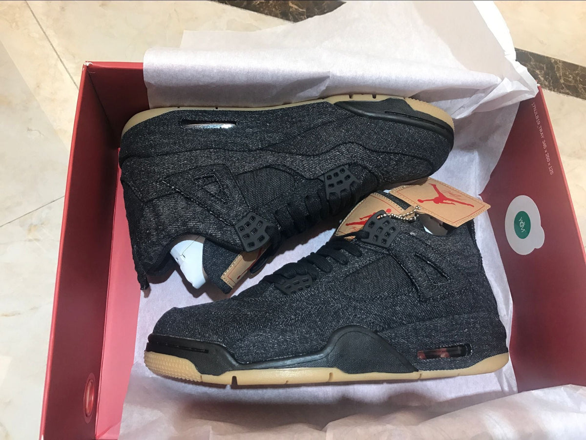 Jordan 4 Retro Levi's Sneakers in Black Denim A02571-001 - product image from the listing.