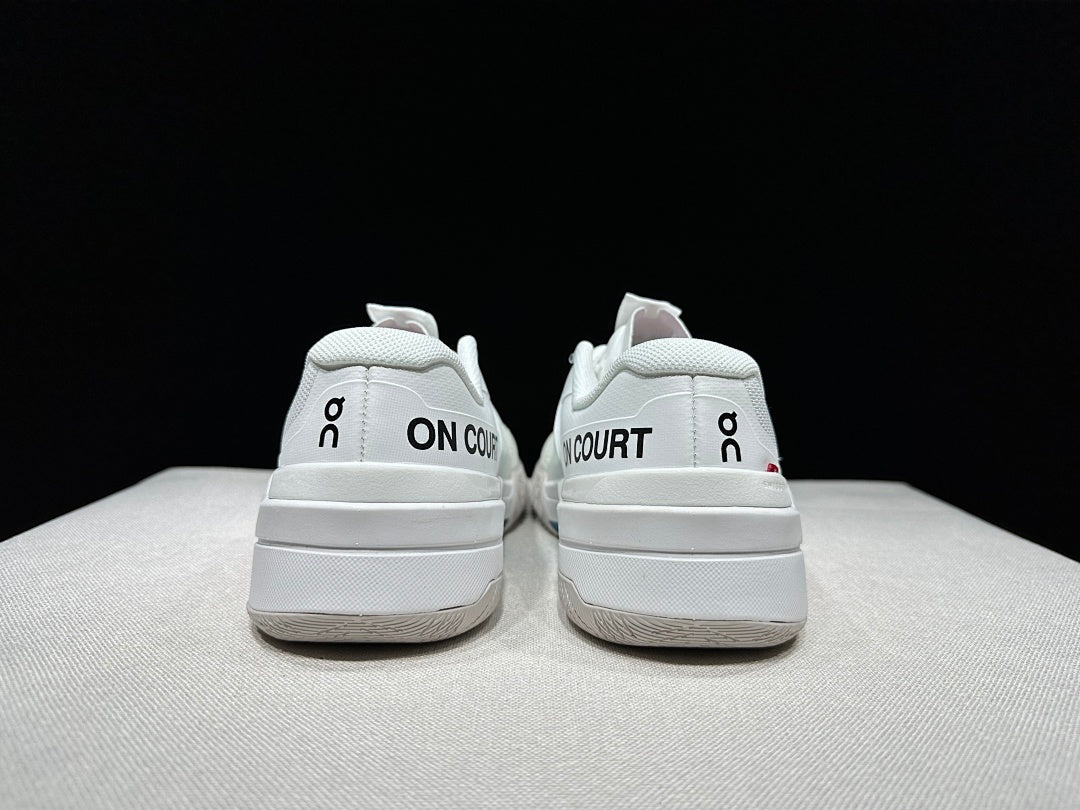 On The Roger Pro Fire Clay White Court Trainers - product image from the listing.