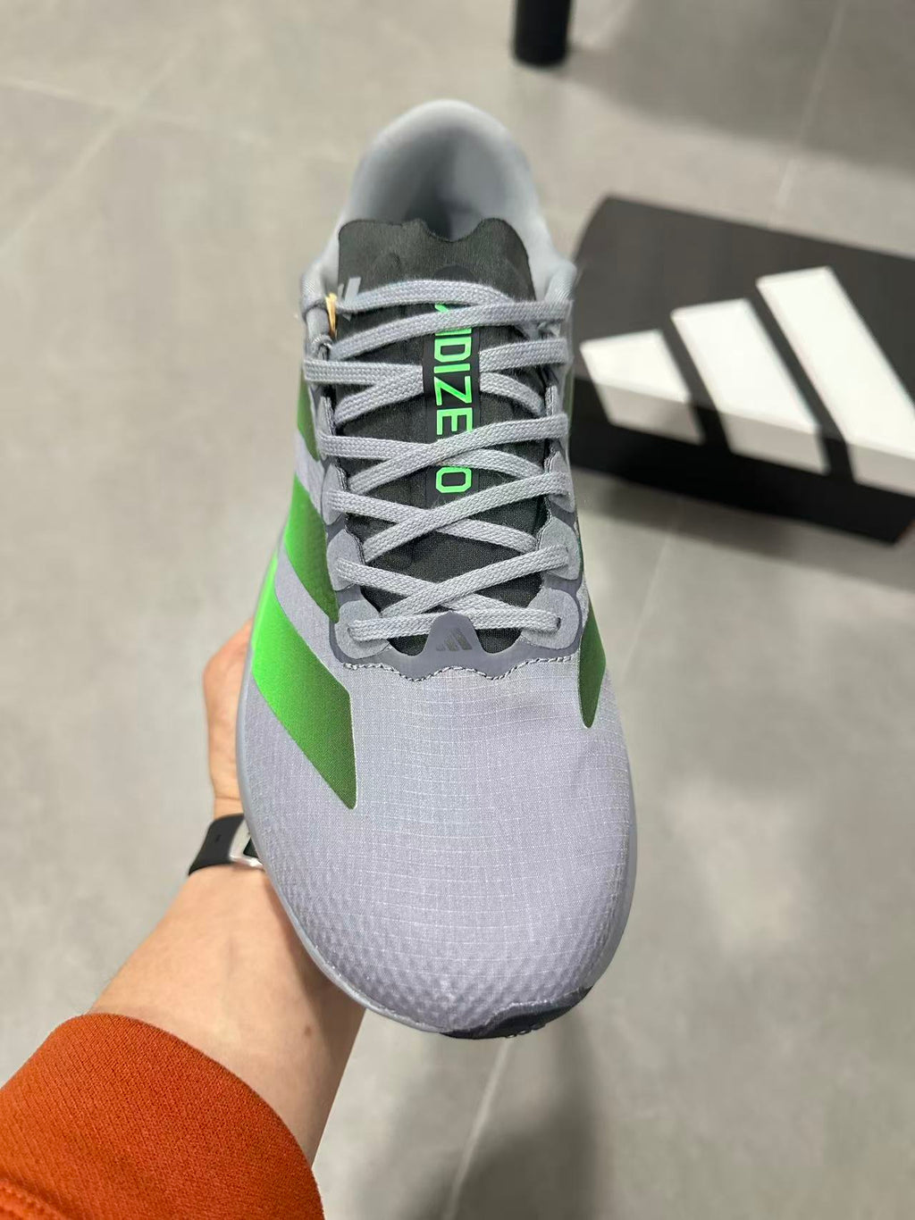 adidas Lightstrike Pro Running Shoes in Grey Green KI6927 - product image from the listing.