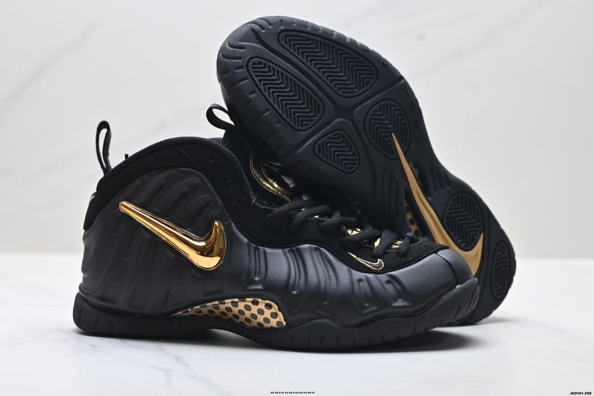 Nike Air Foamposite One Penny Hardaway Sneakers in Black Gold - product image from the listing.