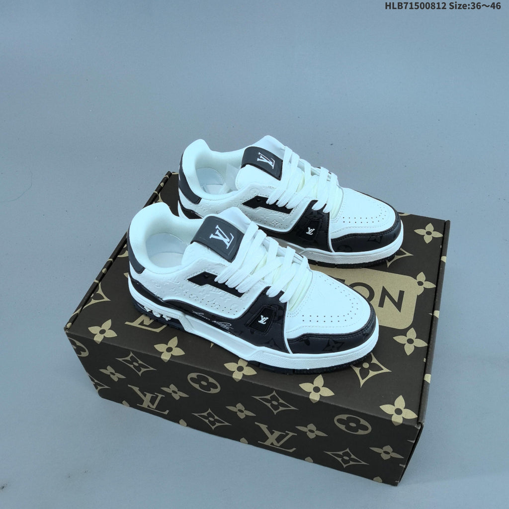Louis Vuitton Low-Top Sneakers in White and Black - product image from the listing.