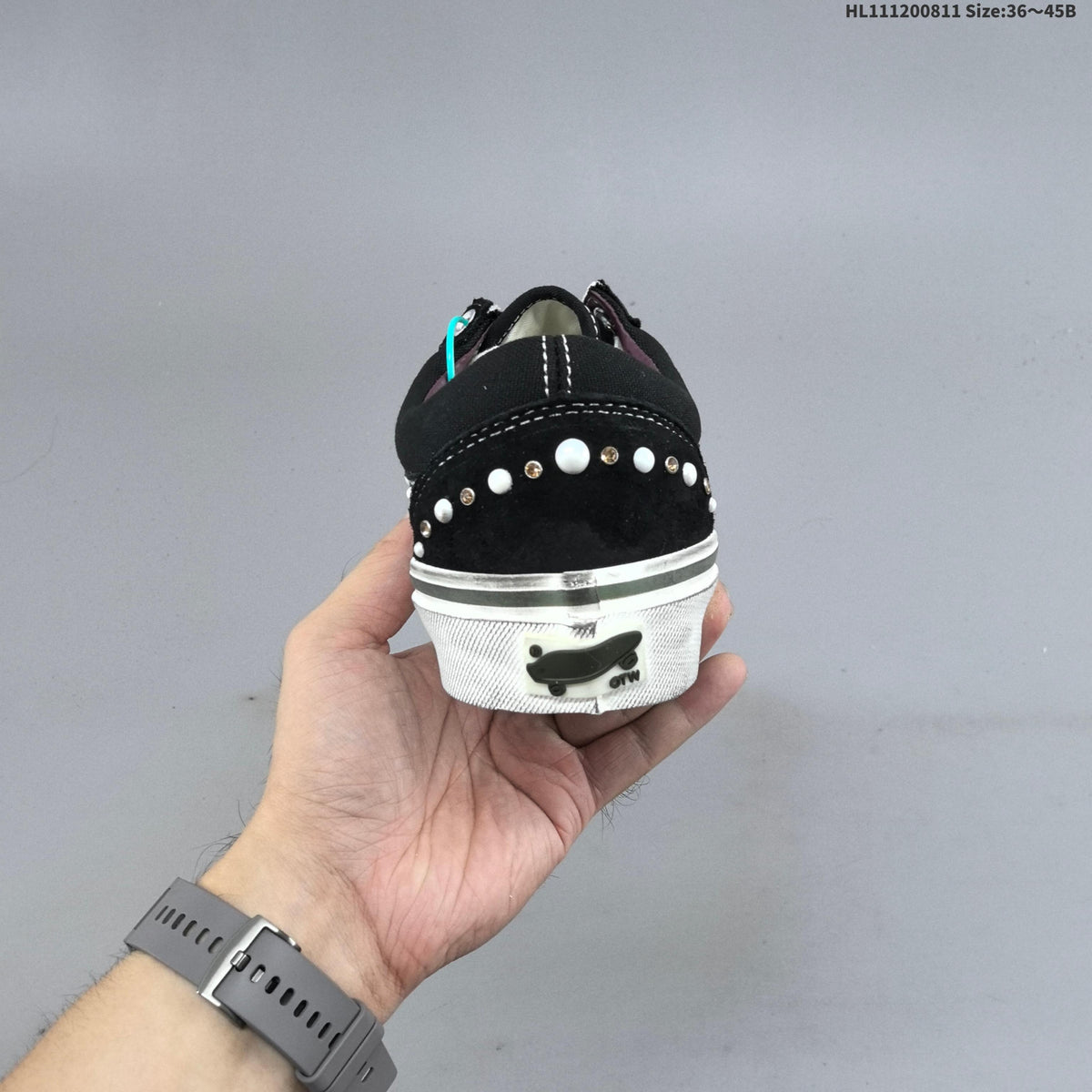 Vans Old Skool Platform Low-Top Sneakers, in Black and White - product image from the listing.