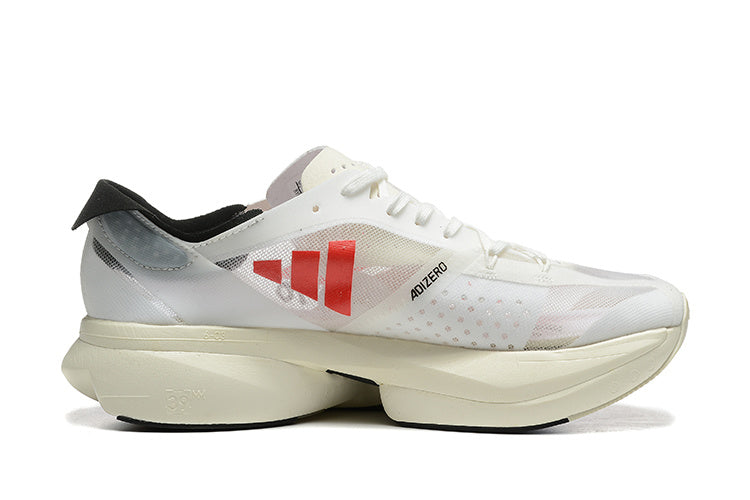 Adidas Adizero Adios Pro 3 Running Shoes in White Red - product image from the listing.
