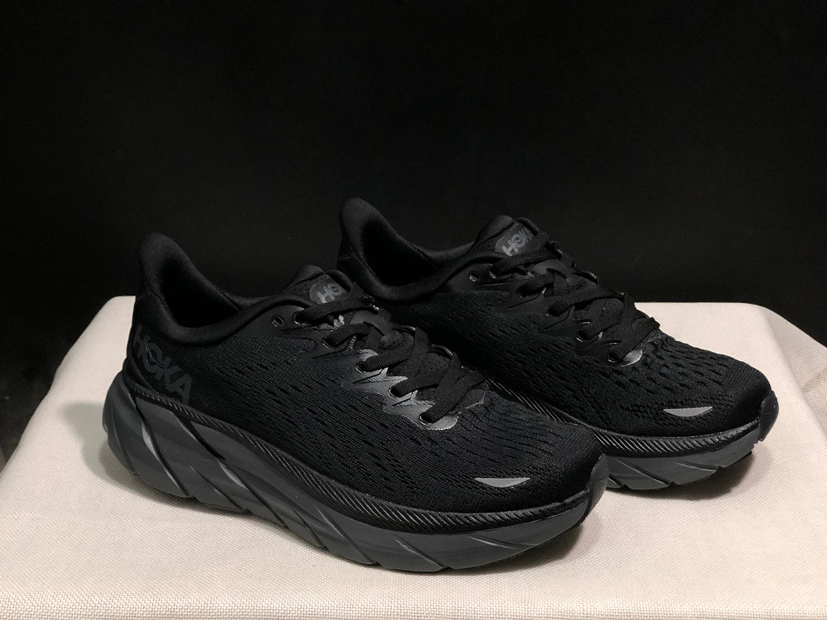 HOKA Clifton 8 Shoes for Running, Black and Ink Wash - product image from the listing.