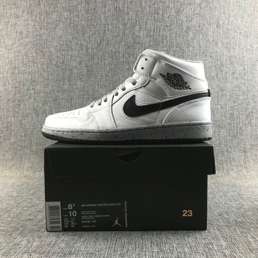 White Grey Dot Sneakers - Air Jordan 1 Retro High OG - product image from the listing.