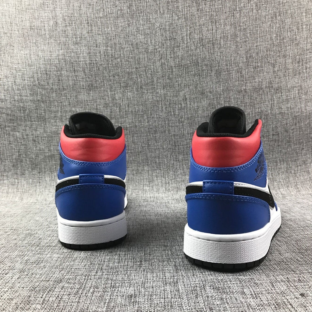 Air Jordan 1 Mid Sneakers in Blue Red Black White - product image from the listing.