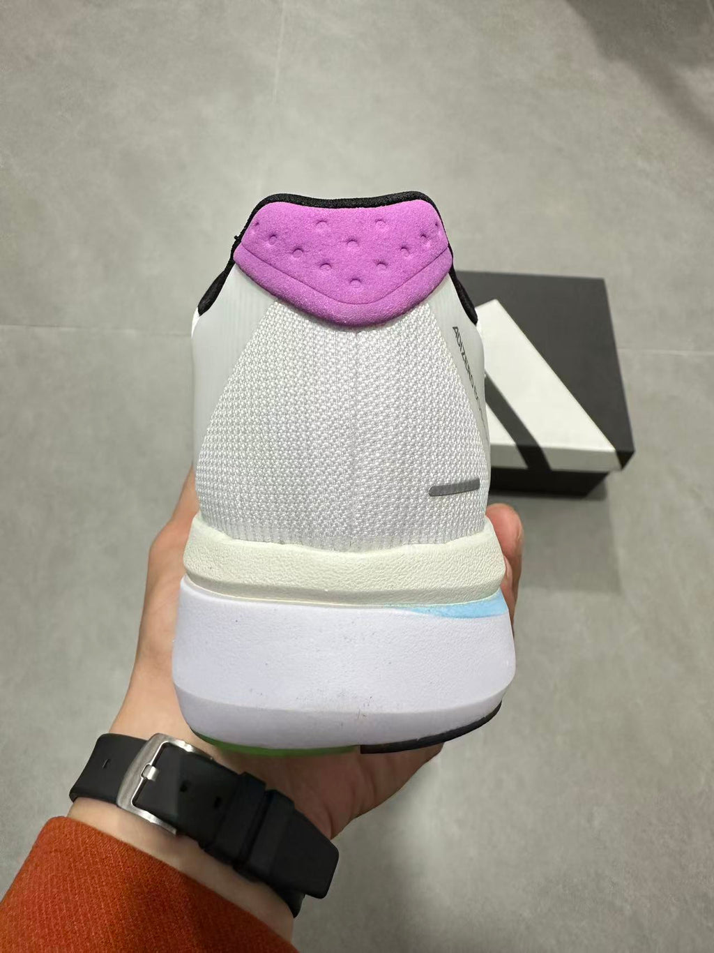 Adidas Adizero Lightstrike Pro Running Shoes in White Purple - product image from the listing.